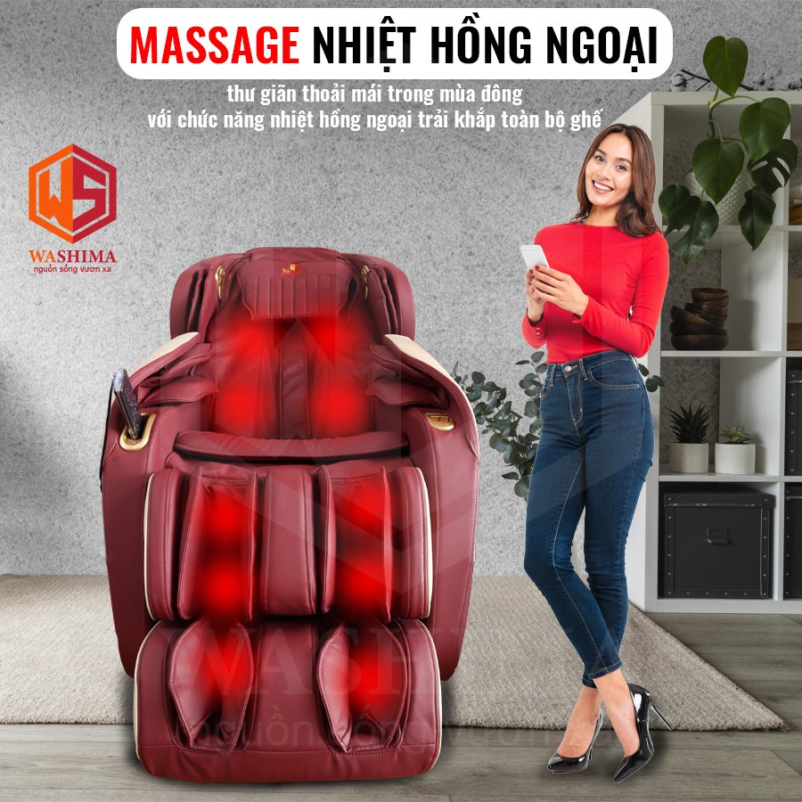 Chế độ massage nhiệt hồng ngoại của ghế massage Washima WA-400