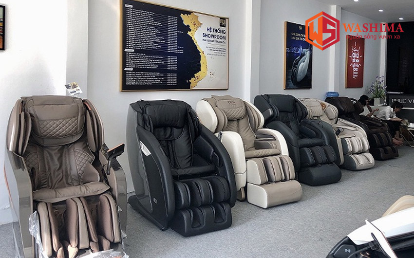 Ghế massage trưng bày ở showroom