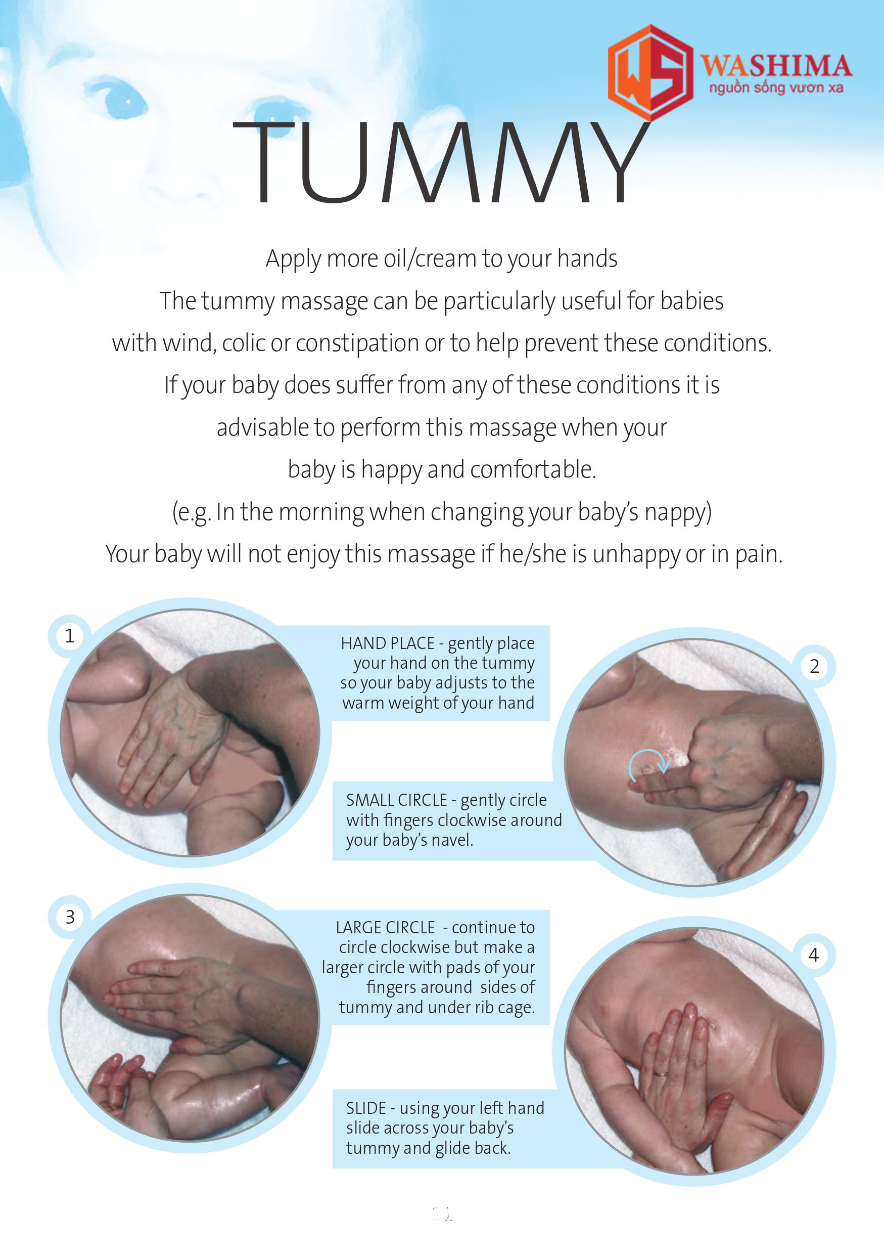 massage bụng cho bé giúp tăng cường hệ tiêu hóa