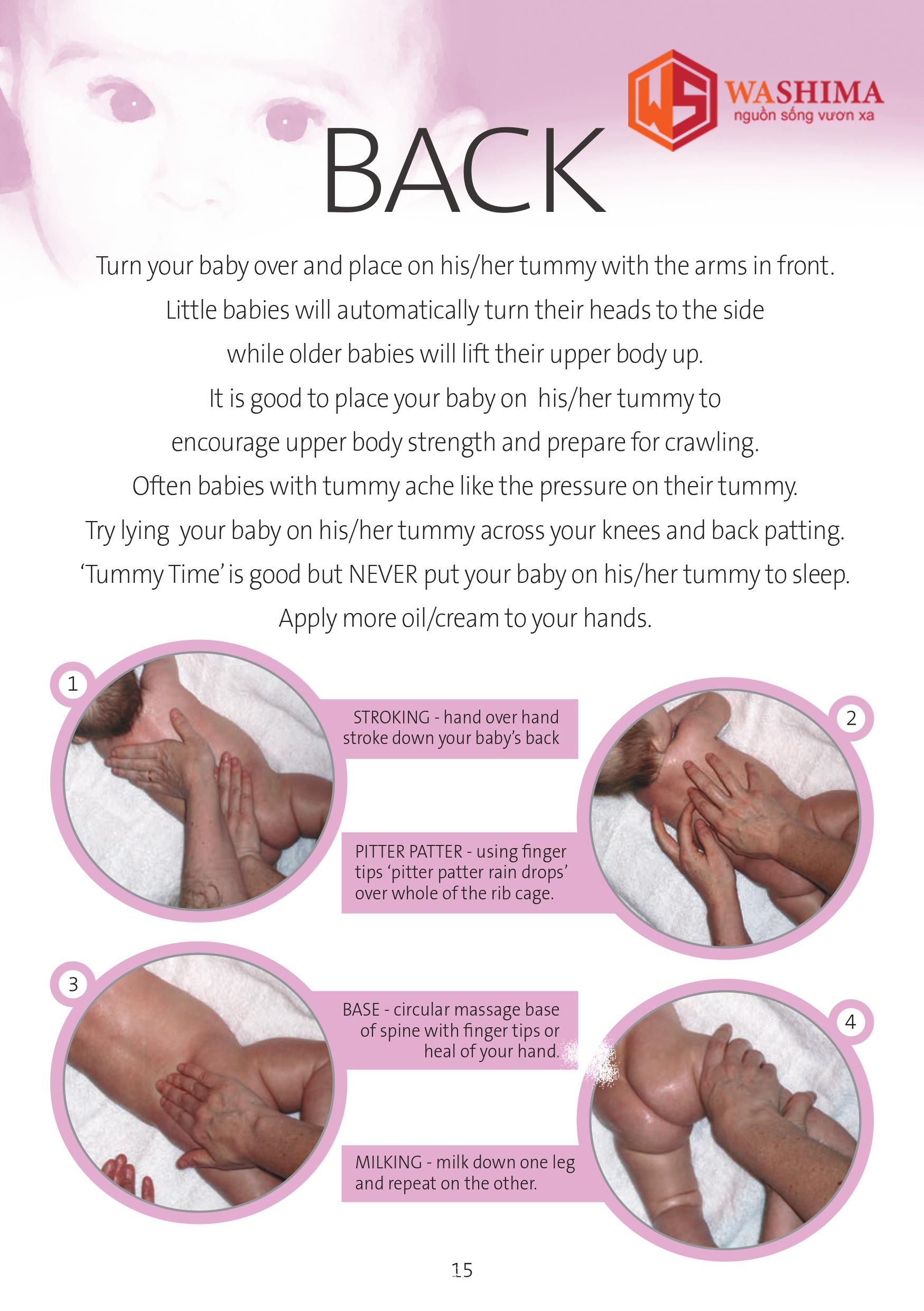 massage mặt sau cho bé sơ sinh