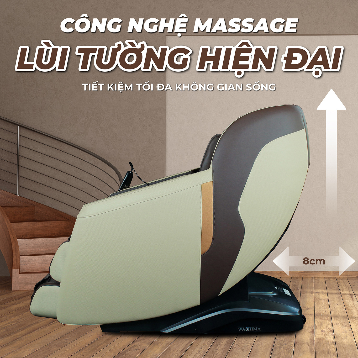 Công nghệ lùi tường giúp tiết kiệm diện tích không gian massage tại nhà bạn