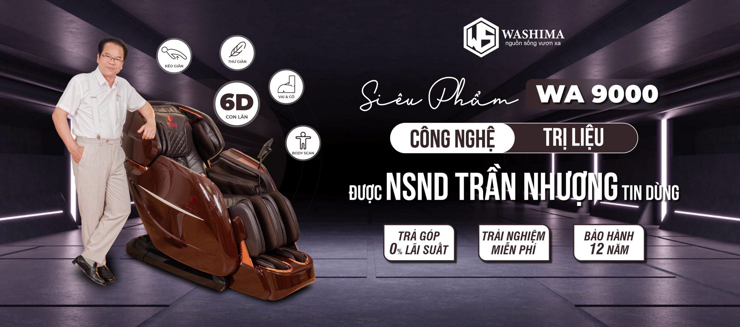 Ghế massage Washima WA-9000 được nghệ sĩ nhân dân Trần Nhượng tin dùng