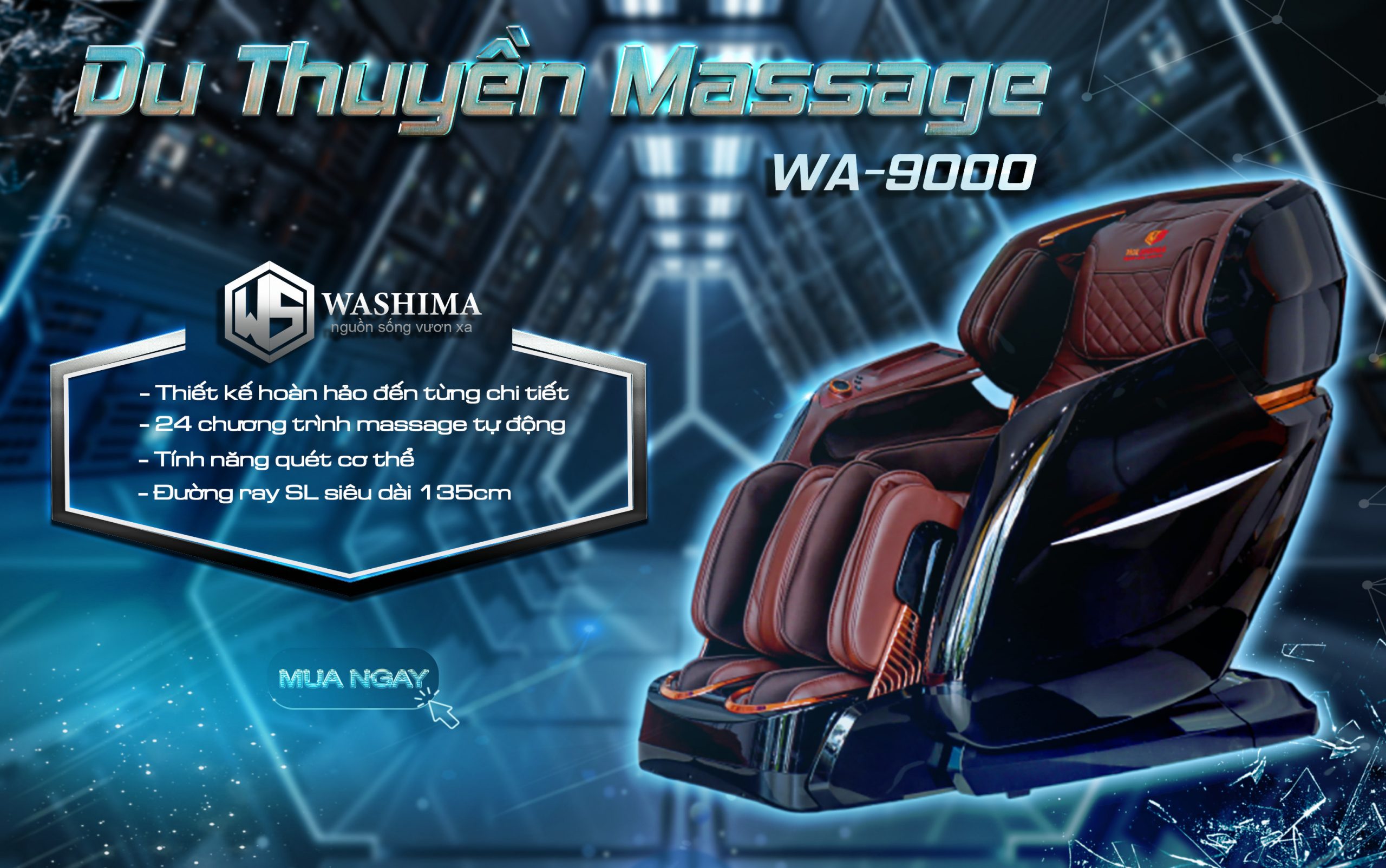 Ghế massage Washima WA-9000 du thuyền massage bậc cao