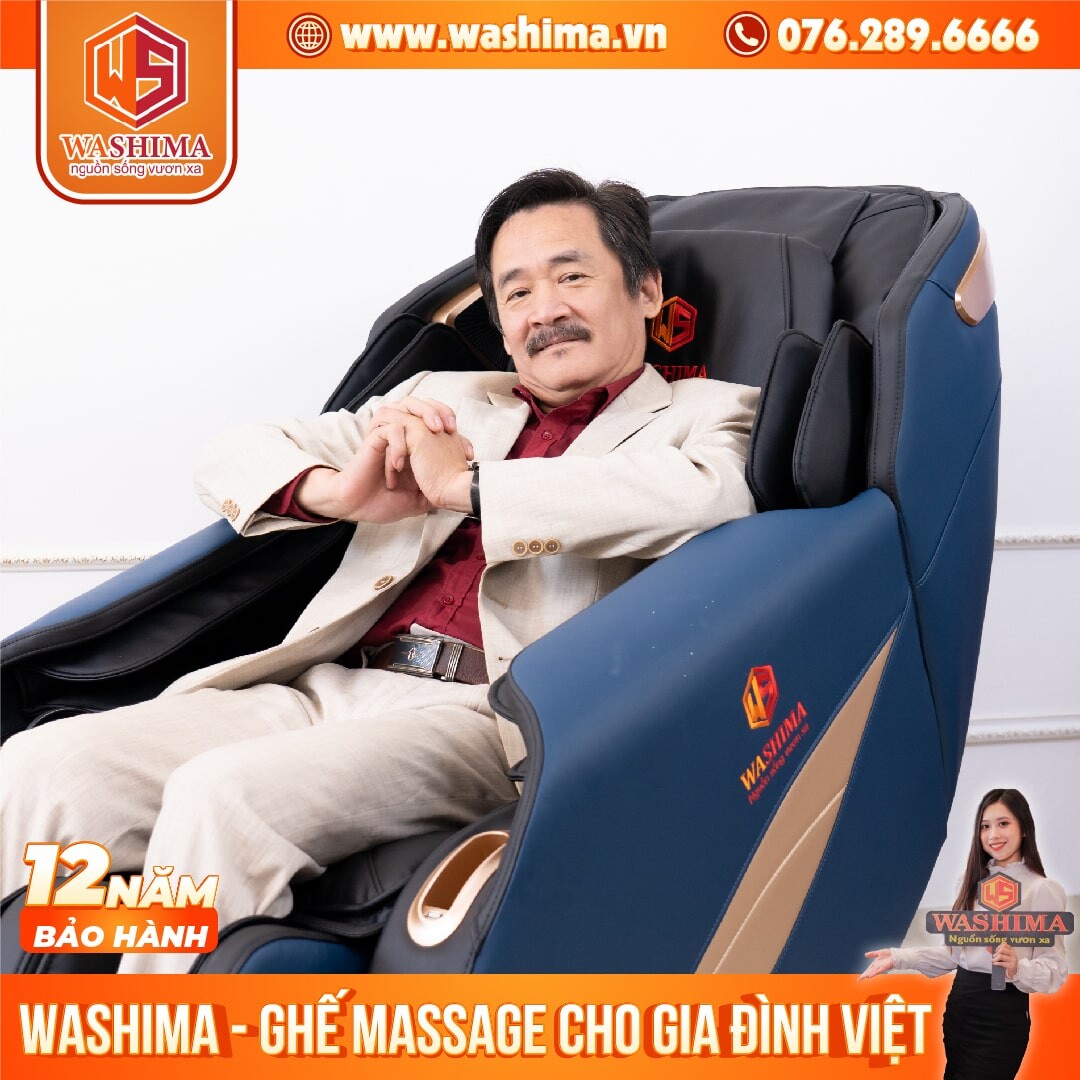NSƯT Thanh Dương trải nghiệm ghế massage Washima
