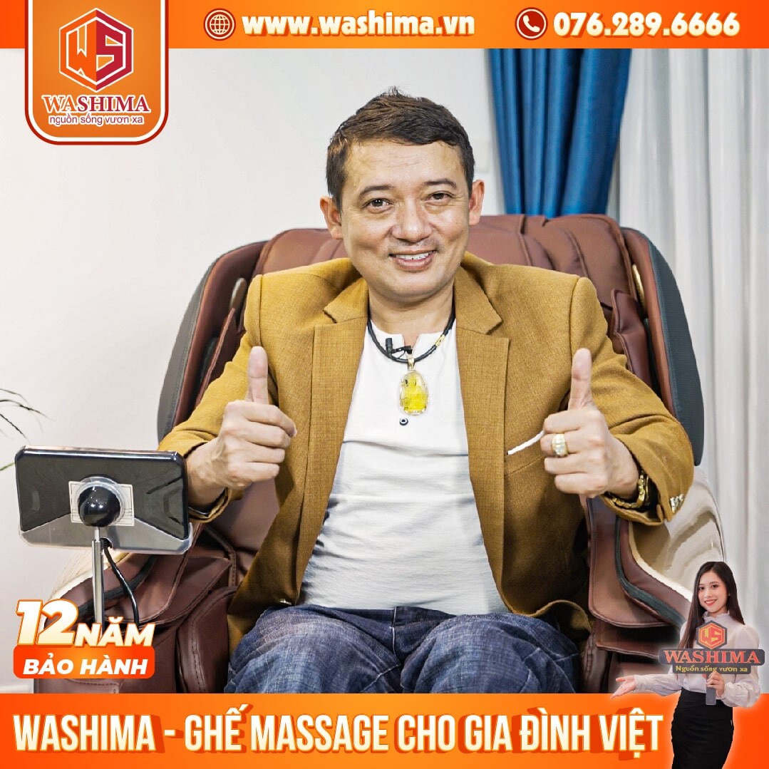 NSƯT Chiến Thắng cùng ghế massage Washima