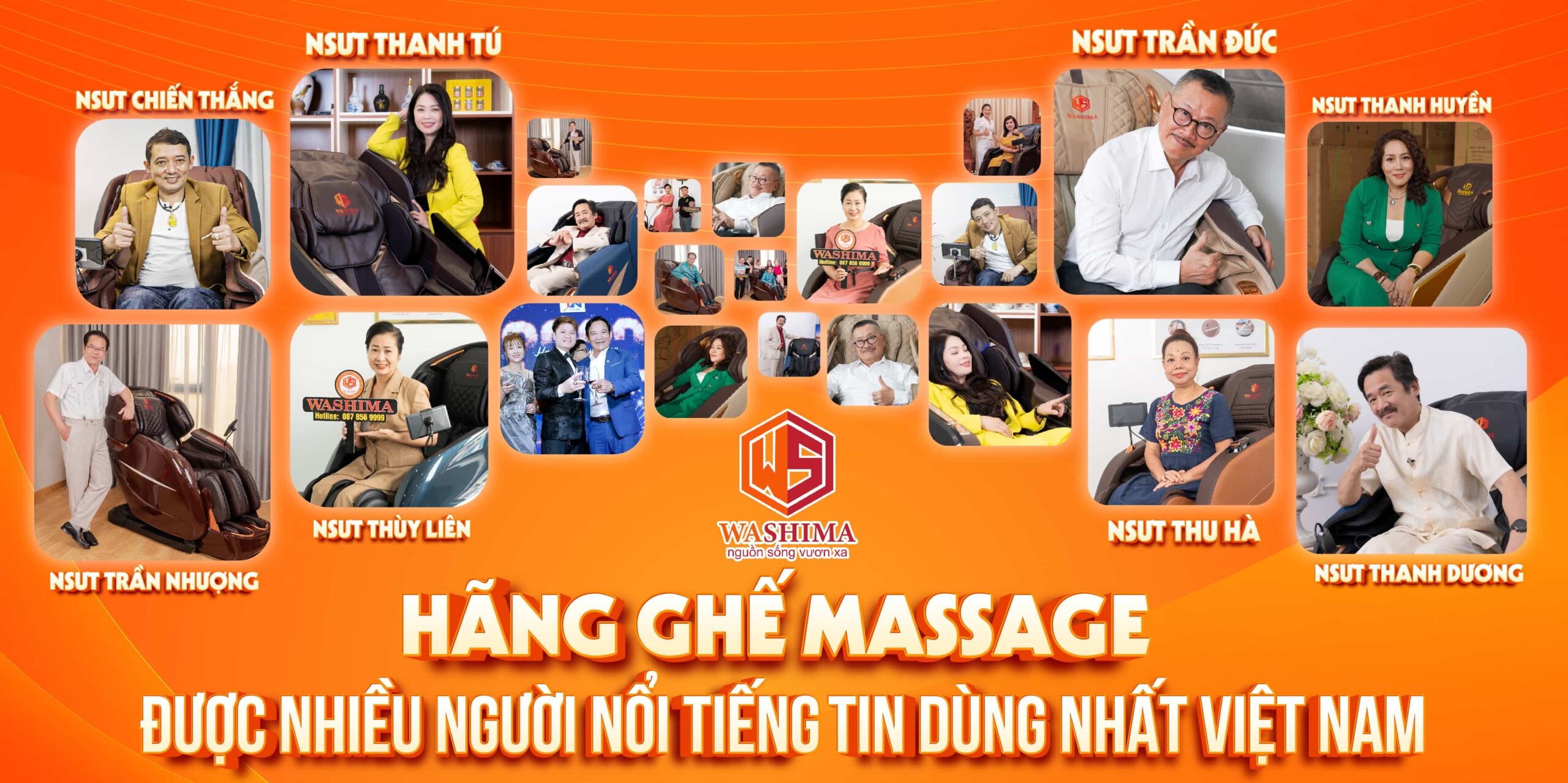 Ghế massage Washima nhận được sự tin tưởng từ nhiều nghệ sỹ