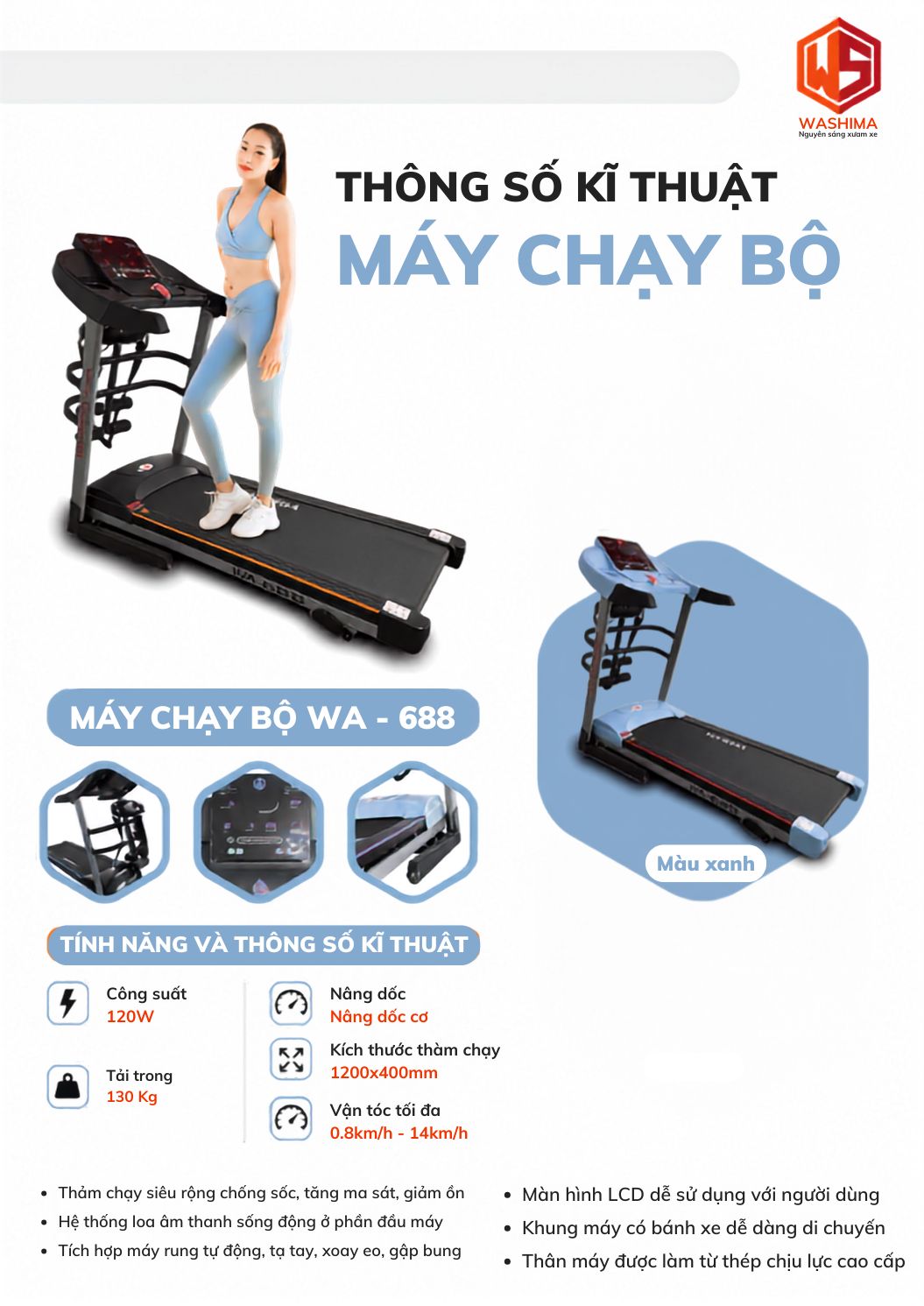 Máy chạy bộ Washima WA-688