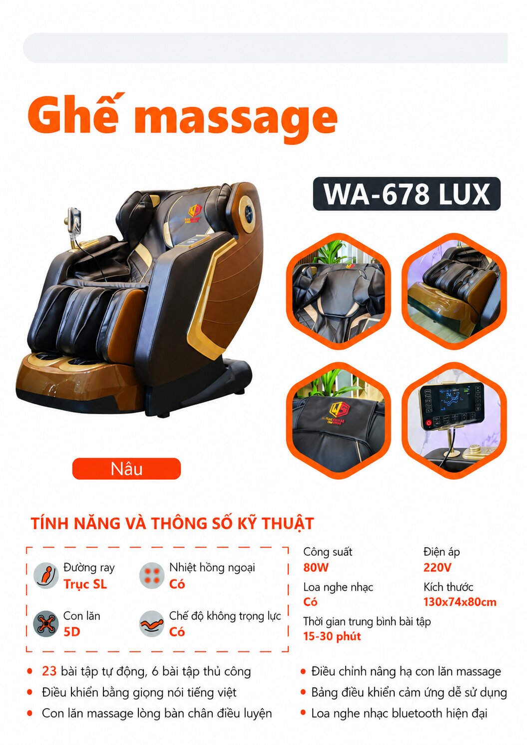 Ghế Massage Washima 678