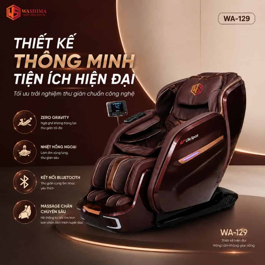 Thiết kế thông minh và tiện ích hiện đại ghế massage WA - 129