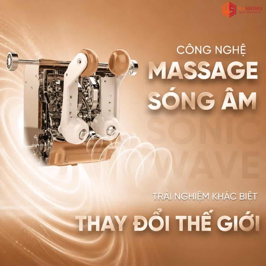 Công nghệ massage sóng âm ghế massage toàn thân Washima WA - 494