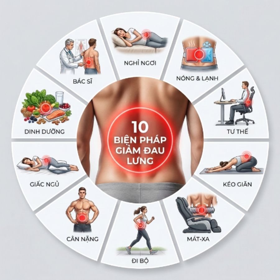 Cách giảm đau lưng hiệu quả tại nhà