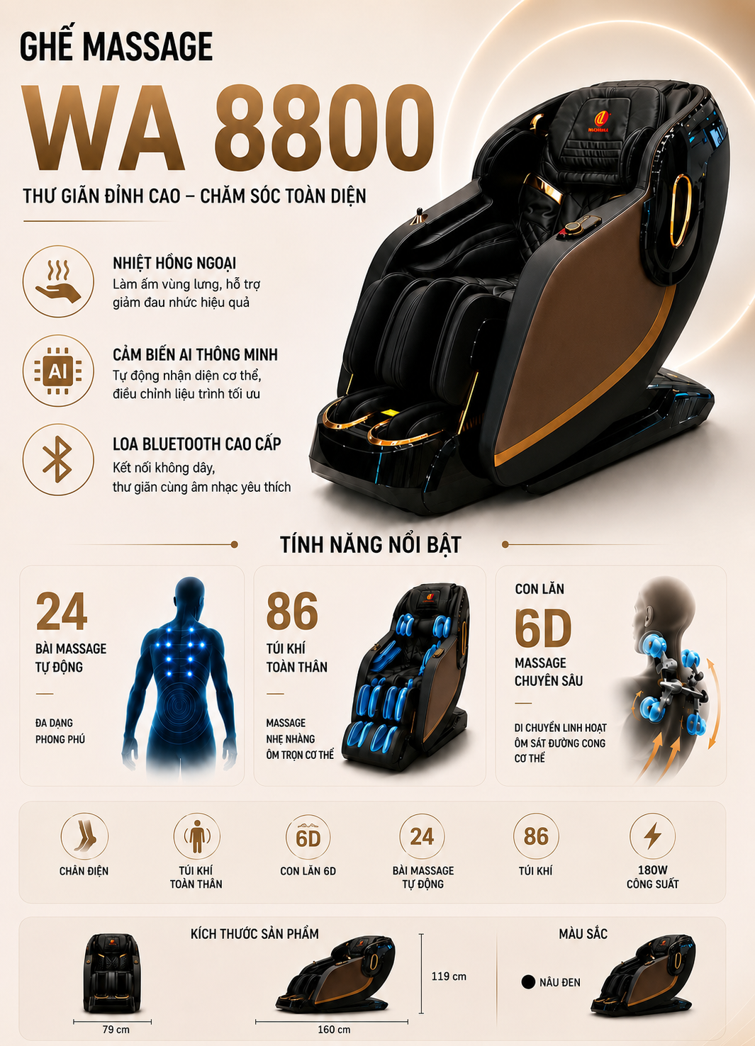 Ghế massage WA - 8800